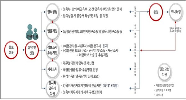 양육비 이행지원 프로세스.(출처=부산시)