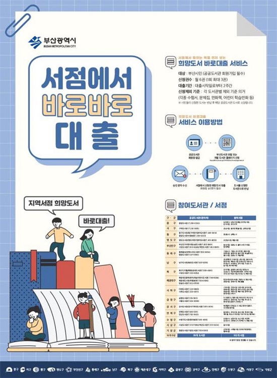 희망도서 바로대출 서비스 이미지.(출처=부산시)