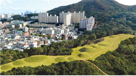 거칠산국 역사길이 조성될 연산동 고분군 전경 사진 (제공=연제구청)