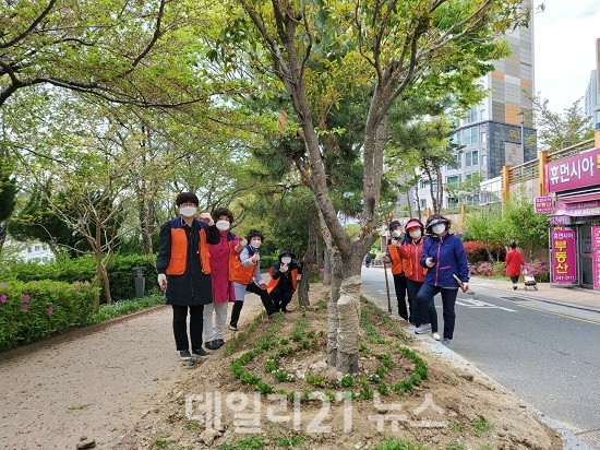 만덕1동 통장협의회, 새봄맞이 초화 식재 사진 (제공=북구청)