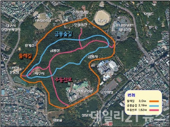 두류공원 숲속 힐링 산책로 조성 계획도 모습.[제공=대구시]