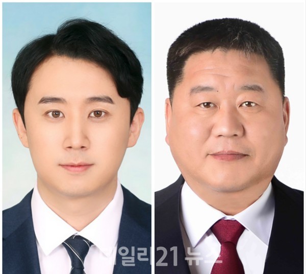 (사진 왼쪽부터) 이현우 예산결산특별원장,  김종화 윤리특별위원장./밀양시의회 제공