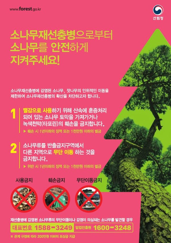 소나무재선충병 예방 홍보 포스터./양산시 제공